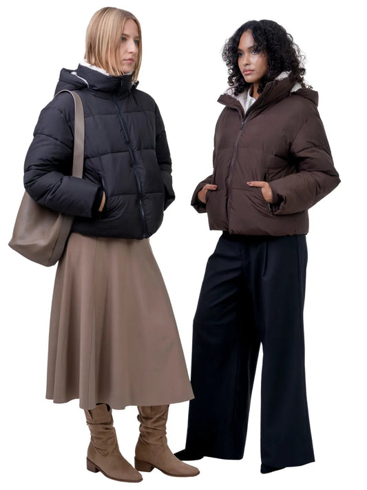 Giacca Puffer con Cappuccio e caldo interno