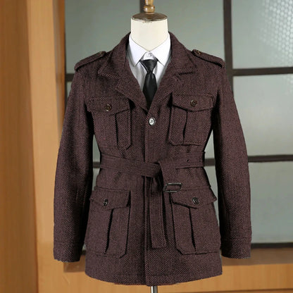 Giacca Caccia in Lana Herringbone