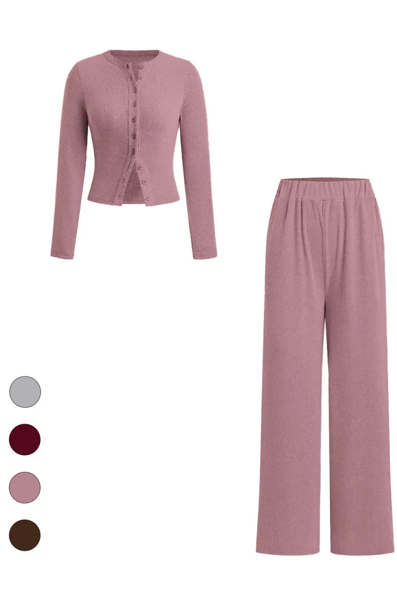 Weihnachts-Hosen- und Cardigan-Set