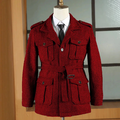 Giacca Caccia in Lana Herringbone