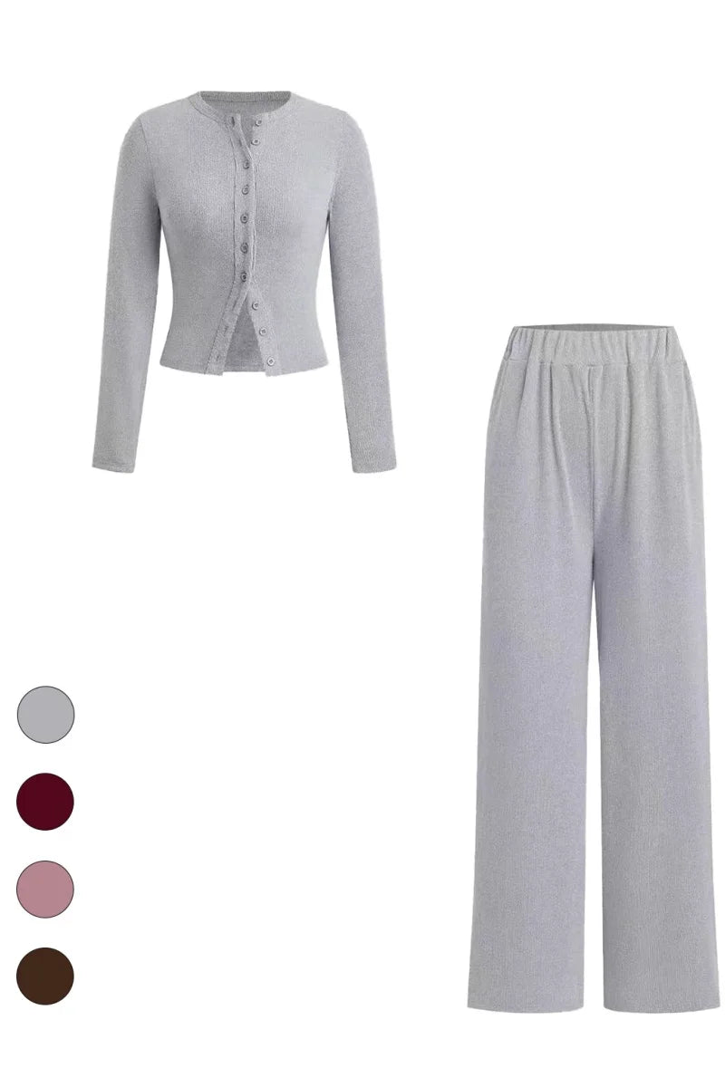 Weihnachts-Hosen- und Cardigan-Set